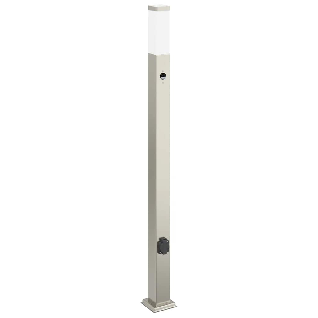 Vidaxx Pollerleuchte mit Sensor und Steckdose 110 cm Edelstahl IP44