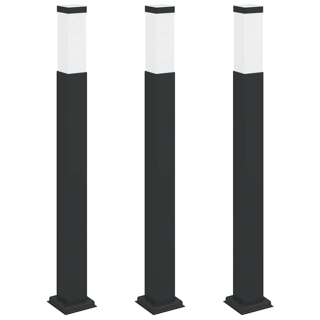 VidaXL Pollerbeleuchtung 3 Stück 80 cm Schwarz IP44