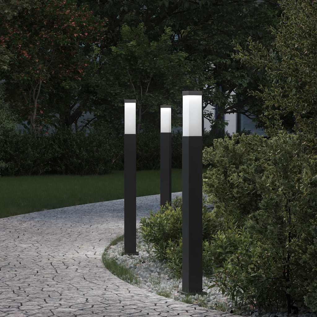 VidaXL Pollerbeleuchtung 3 Stück 80 cm Schwarz IP44