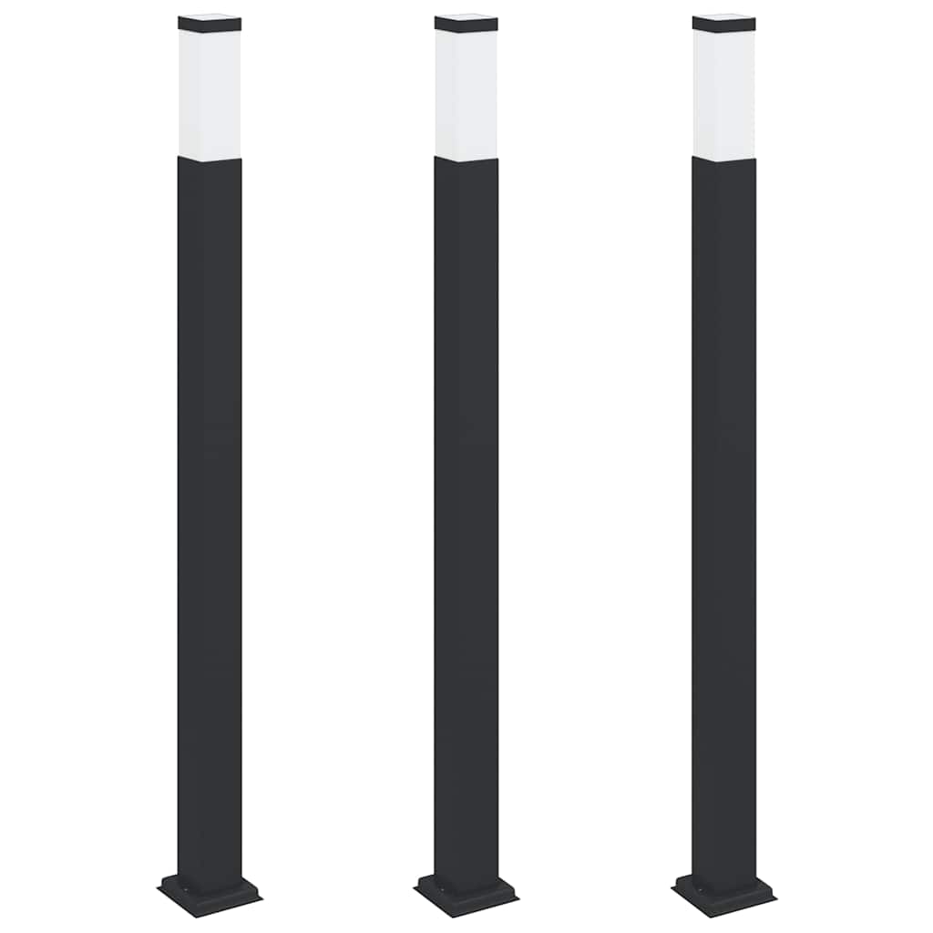 VidaXL Pollerbeleuchtung 3 Stück 110 cm Schwarz IP44