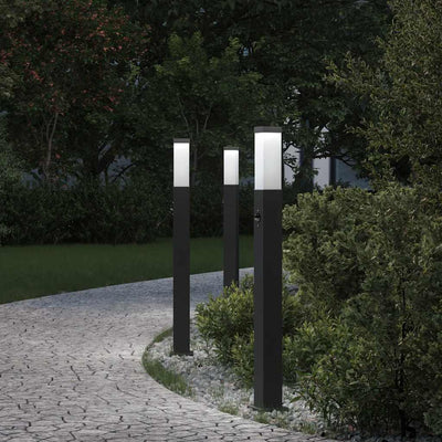 VidaXL Pollerbeleuchtung mit Sensor 3 Stück 80 cm Schwarz IP44