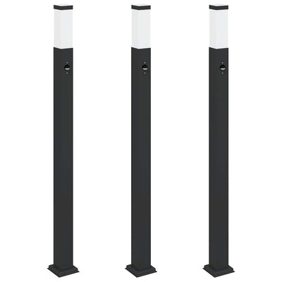 Vidaxx Pollerbeleuchtung mit Sensor 3 Stück 110 cm schwarz IP44