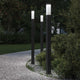 Vidaxx Pollerbeleuchtung mit Sensor 3 Stück 110 cm schwarz IP44