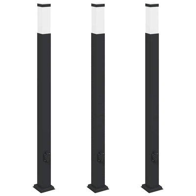 Vidaxx Pollerbeleuchtung mit Fassung 3 Stück 110 cm schwarz IP44