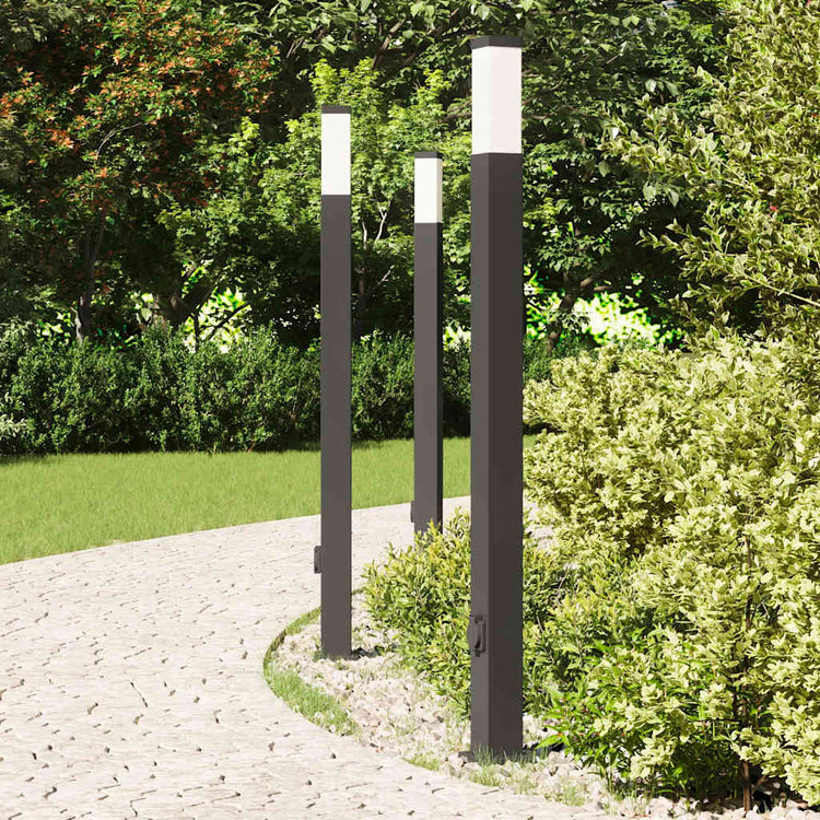 Vidaxx Pollerbeleuchtung mit Fassung 3 Stück 110 cm schwarz IP44