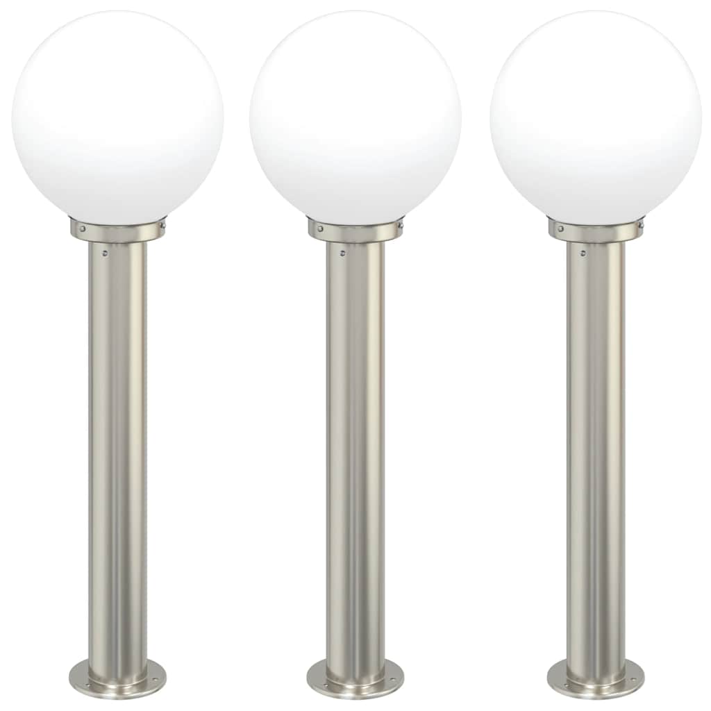 Vidaxx Pollerbeleuchtung 3 Stück 80 cm Edelstahl IP44