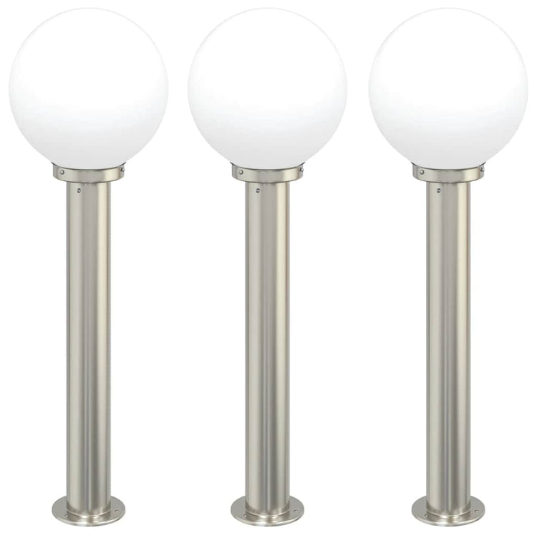 Vidaxx Pollerbeleuchtung 3 Stück 80 cm Edelstahl IP44