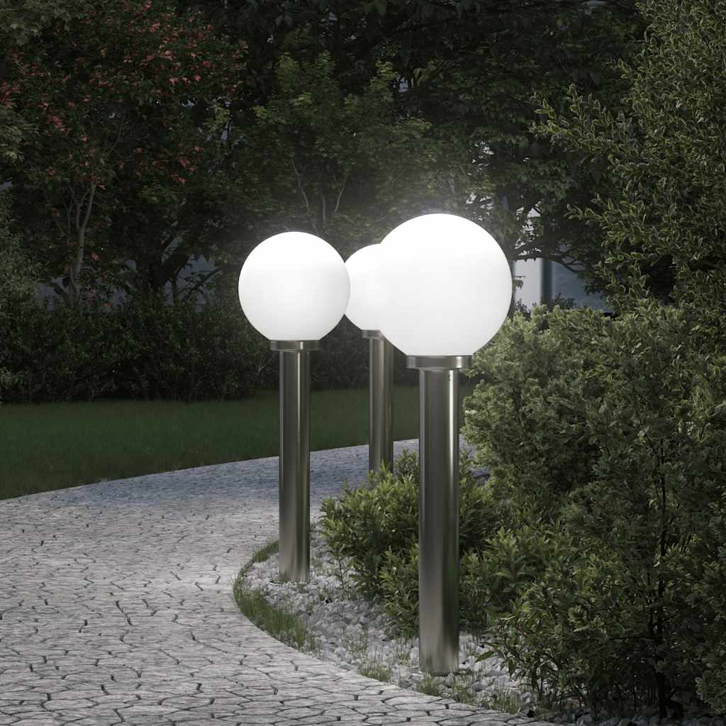 Vidaxx Pollerbeleuchtung 3 Stück 80 cm Edelstahl IP44