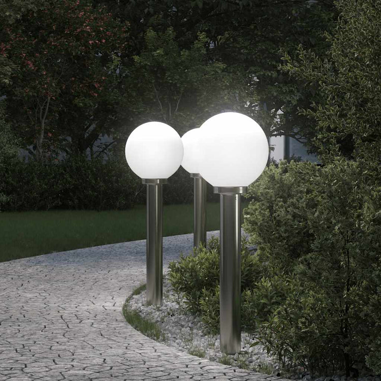 Vidaxx Pollerbeleuchtung 3 Stück 80 cm Edelstahl IP44