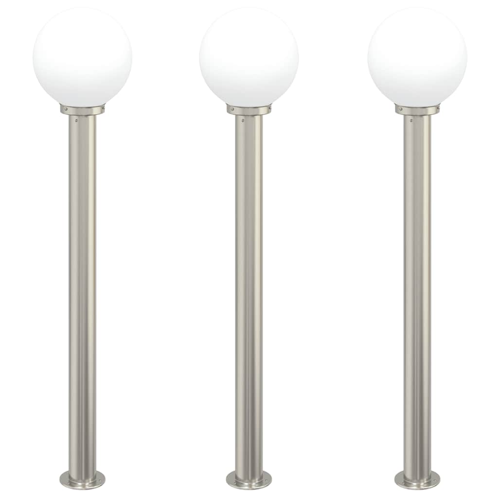 Vidaxx Pollerbeleuchtung 3 Stück 120 cm Edelstahl IP44