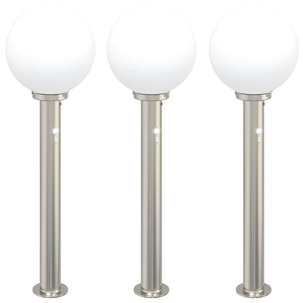 VidaXL Pollerbeleuchtung mit Sensor 3 Stück 80 cm Edelstahl IP44