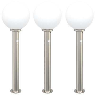 VidaXL Pollerbeleuchtung mit Sensor 3 Stück 80 cm Edelstahl IP44