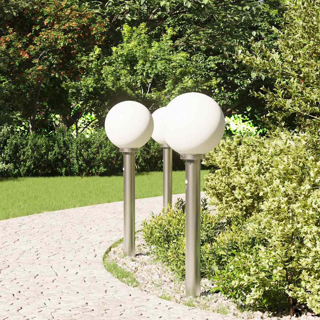 VidaXL Pollerbeleuchtung mit Sensor 3 Stück 80 cm Edelstahl IP44