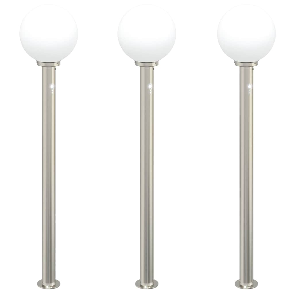 Vidaxx Pollerbeleuchtung mit Sensor 3 Stück 120 cm Edelstahl IP44