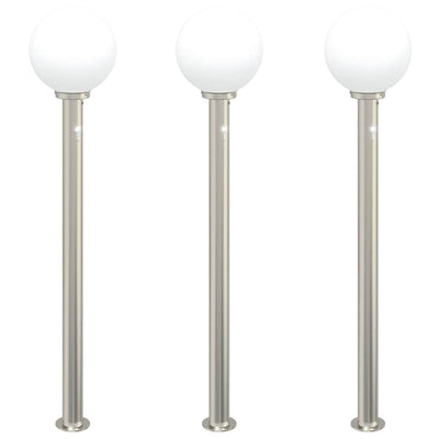 Vidaxx Pollerbeleuchtung mit Sensor 3 Stück 120 cm Edelstahl IP44