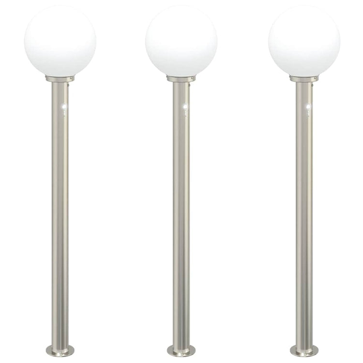 Vidaxx Pollerbeleuchtung mit Sensor 3 Stück 120 cm Edelstahl IP44