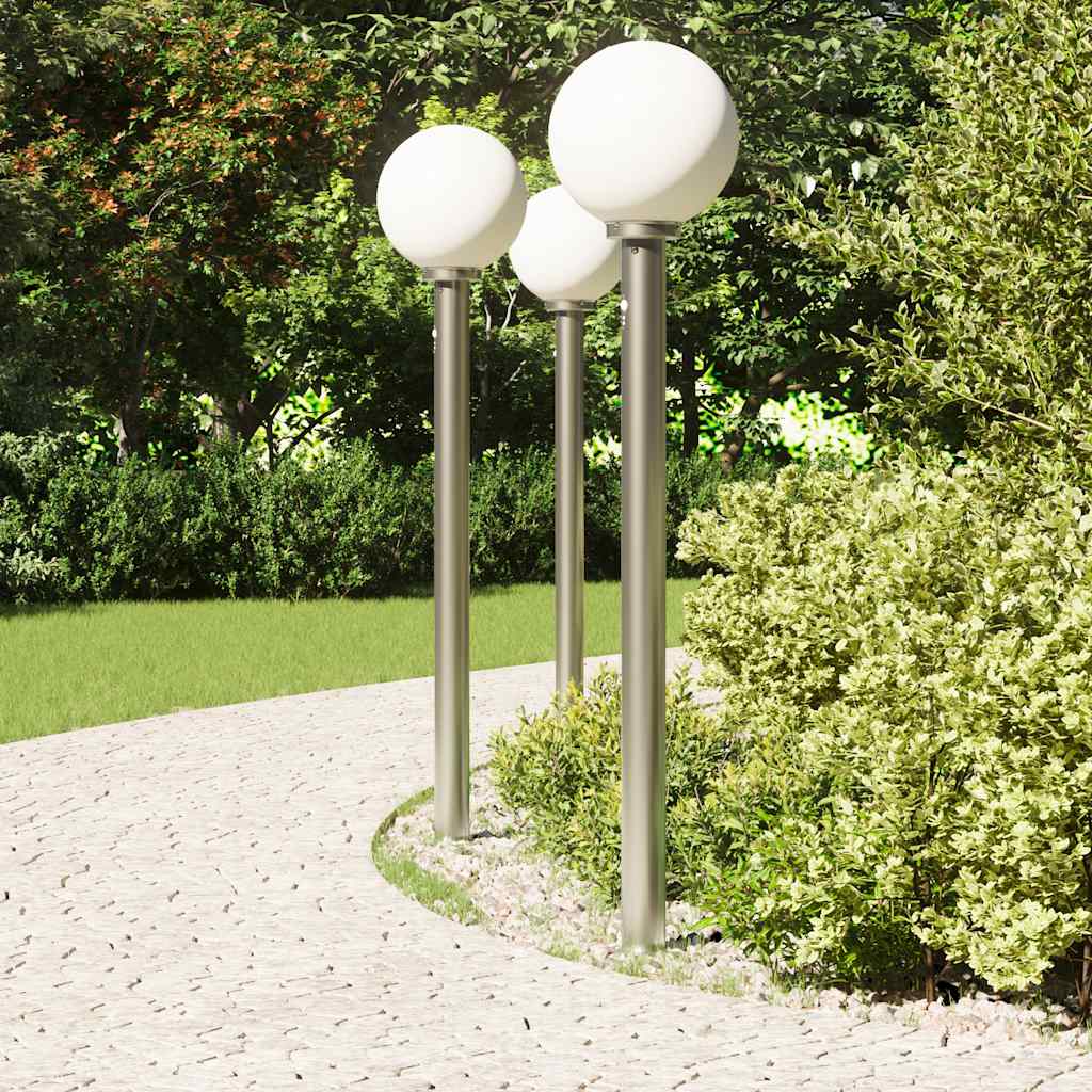 Vidaxx Pollerbeleuchtung mit Sensor 3 Stück 120 cm Edelstahl IP44