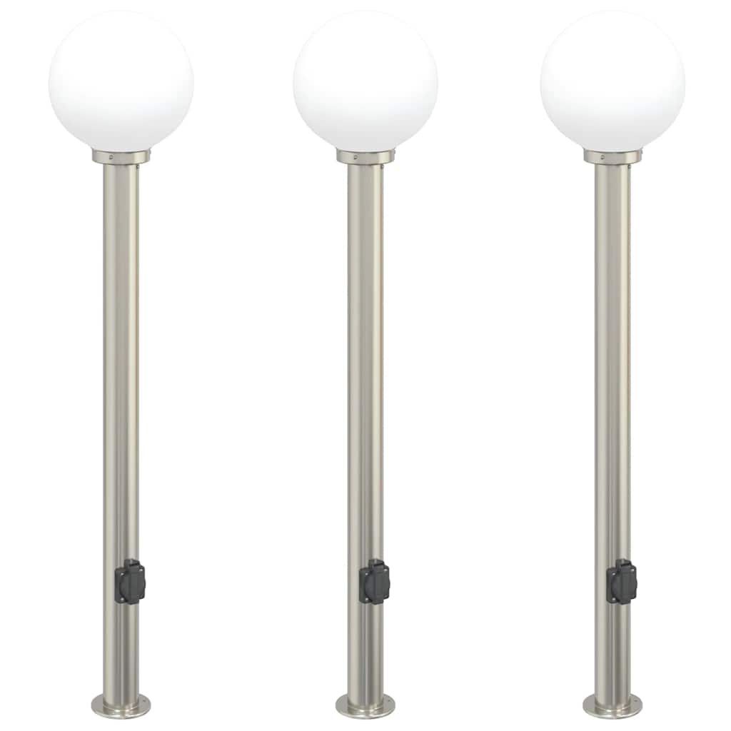 Vidaxx Pollerleuchte mit Fassung 3 Stück 120 cm Edelstahl IP44