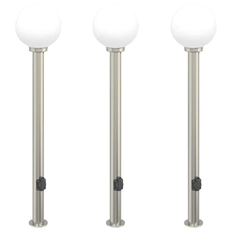 Vidaxx Pollerleuchte mit Fassung 3 Stück 120 cm Edelstahl IP44