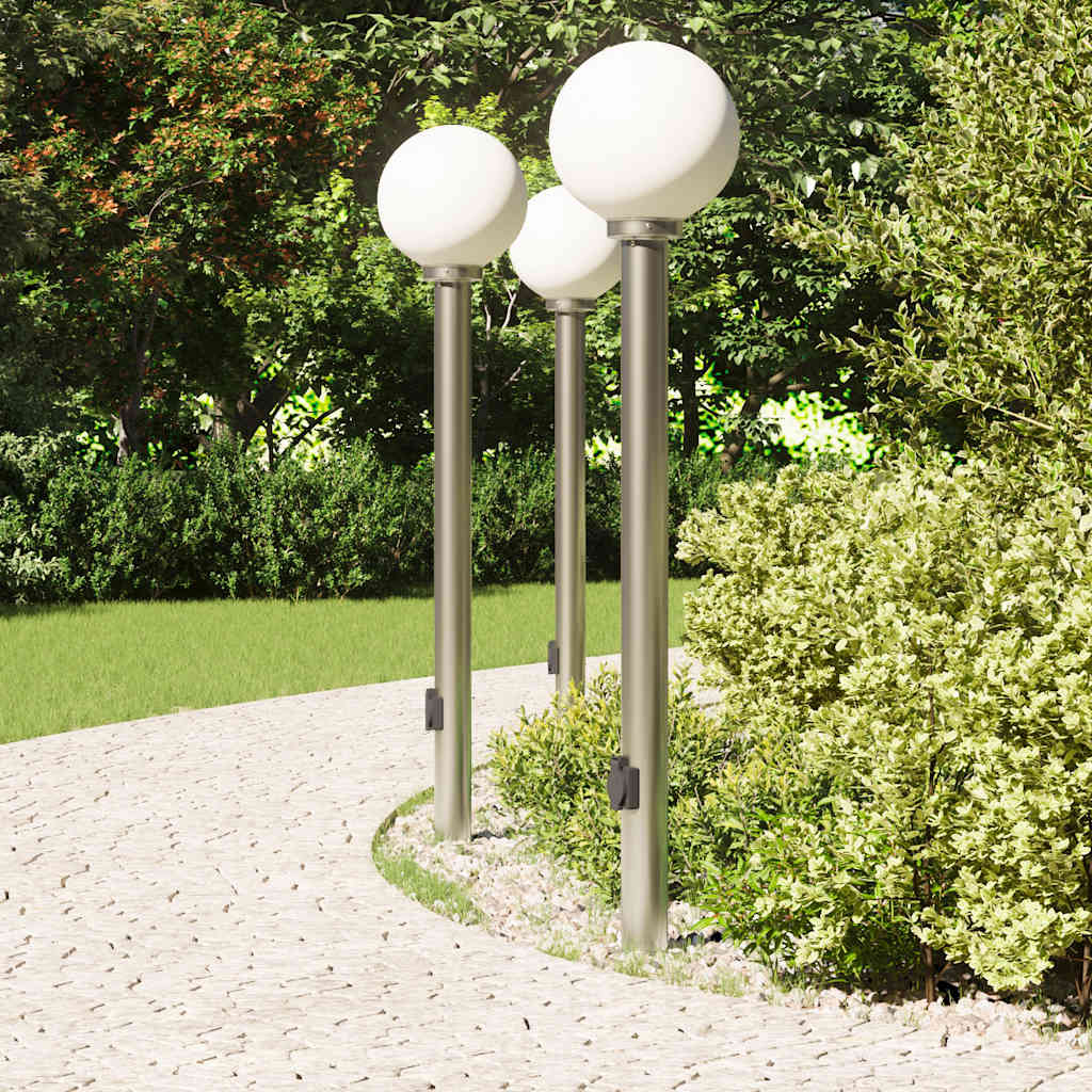 Vidaxx Pollerleuchte mit Fassung 3 Stück 120 cm Edelstahl IP44