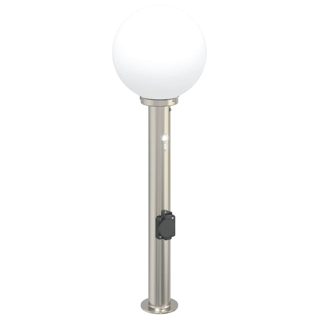 Vidaxl Pollerleuchte mit Sensor und Steckdose 80 cm Edelstahl IP44