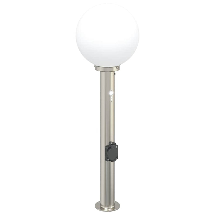 Vidaxl Pollerleuchte mit Sensor und Steckdose 80 cm Edelstahl IP44