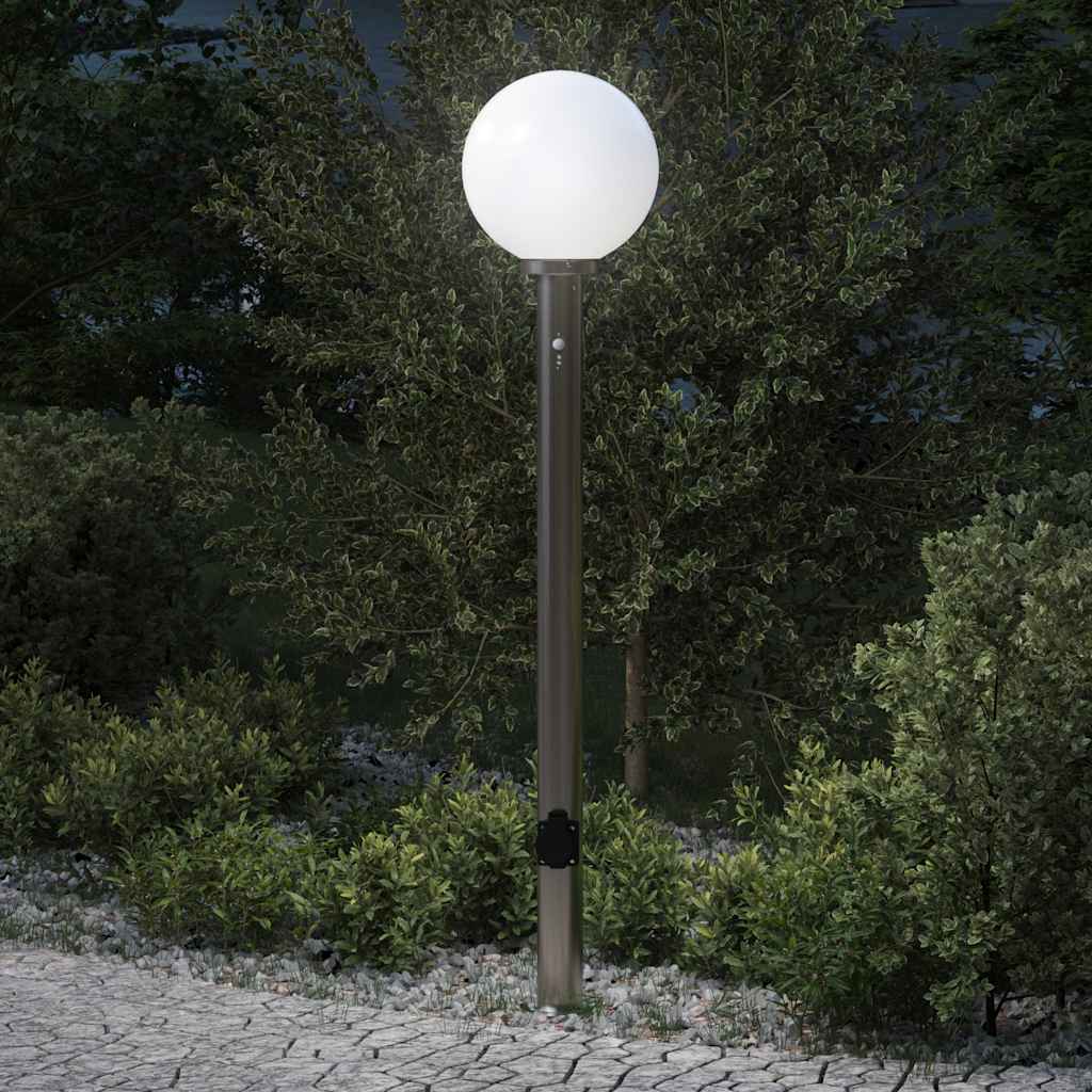 Vidaxx Pollerleuchte mit Sensor und Steckdose 120 cm Edelstahl IP44