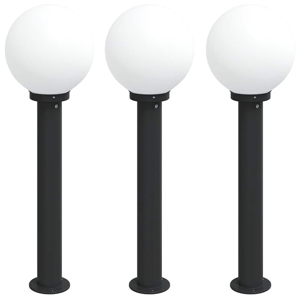 VidaXL Pollerbeleuchtung 3 Stück 80 cm Schwarz IP44
