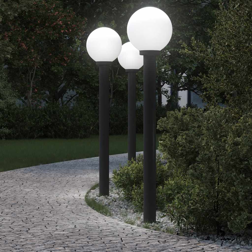 VidaXL Pollerbeleuchtung 3 Stück 120 cm Schwarz IP44
