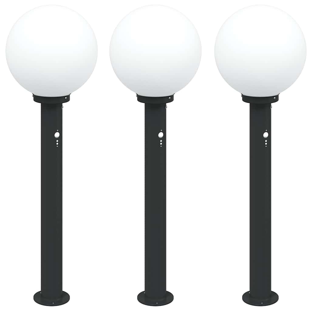 VidaXL Pollerbeleuchtung mit Sensor 3 Stück 80 cm Schwarz IP44