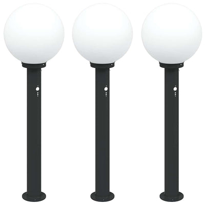 VidaXL Pollerbeleuchtung mit Sensor 3 Stück 80 cm Schwarz IP44