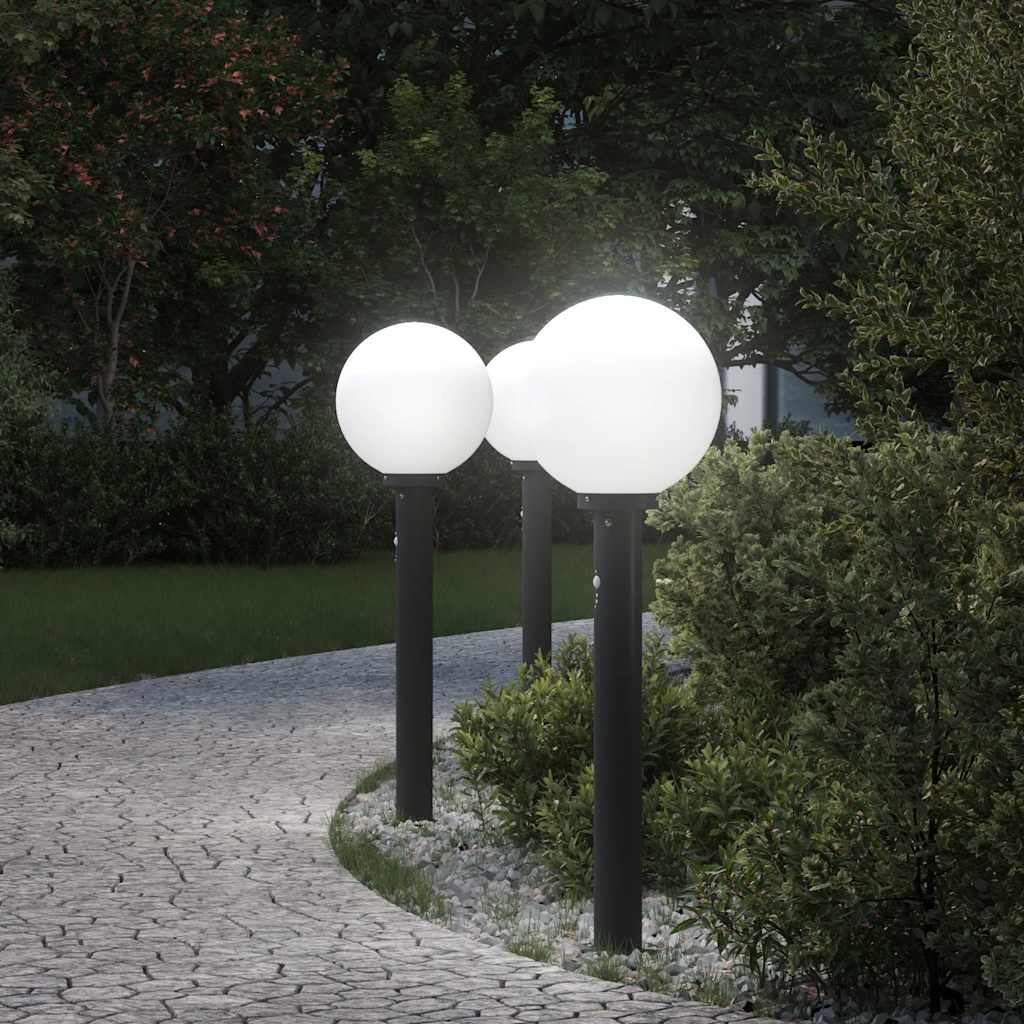 VidaXL Pollerbeleuchtung mit Sensor 3 Stück 80 cm Schwarz IP44