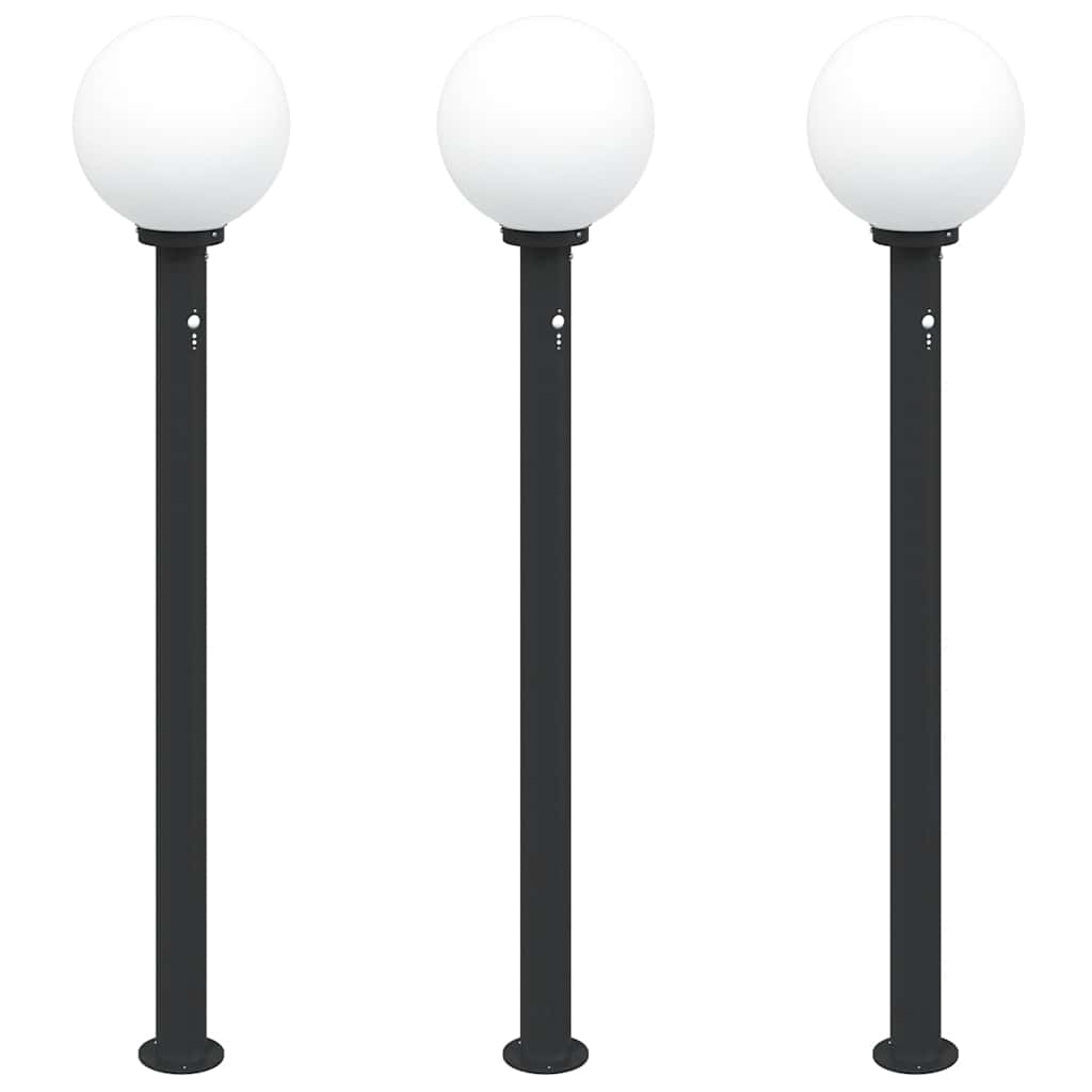 VidaXL Pollerbeleuchtung mit Sensor 3 Stück 120 cm Schwarz IP44