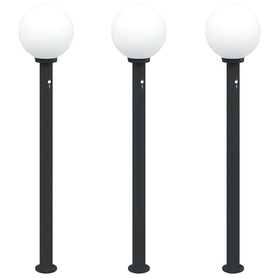 VidaXL Pollerbeleuchtung mit Sensor 3 Stück 120 cm Schwarz IP44