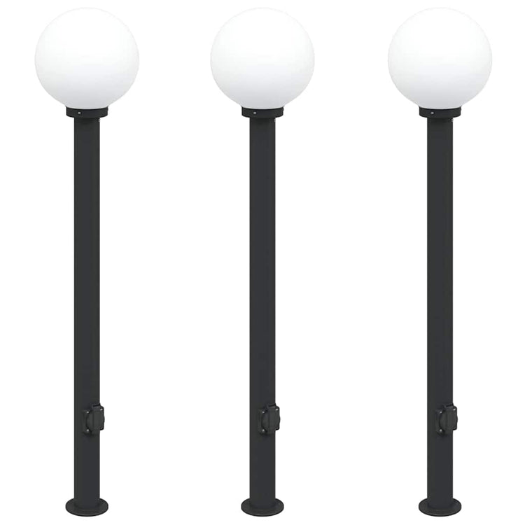 Vidaxx Pollerbeleuchtung mit Fassung 3 Stück 120 cm schwarz IP44