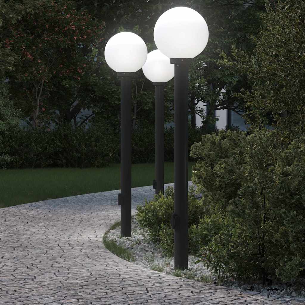 Vidaxx Pollerbeleuchtung mit Fassung 3 Stück 120 cm schwarz IP44