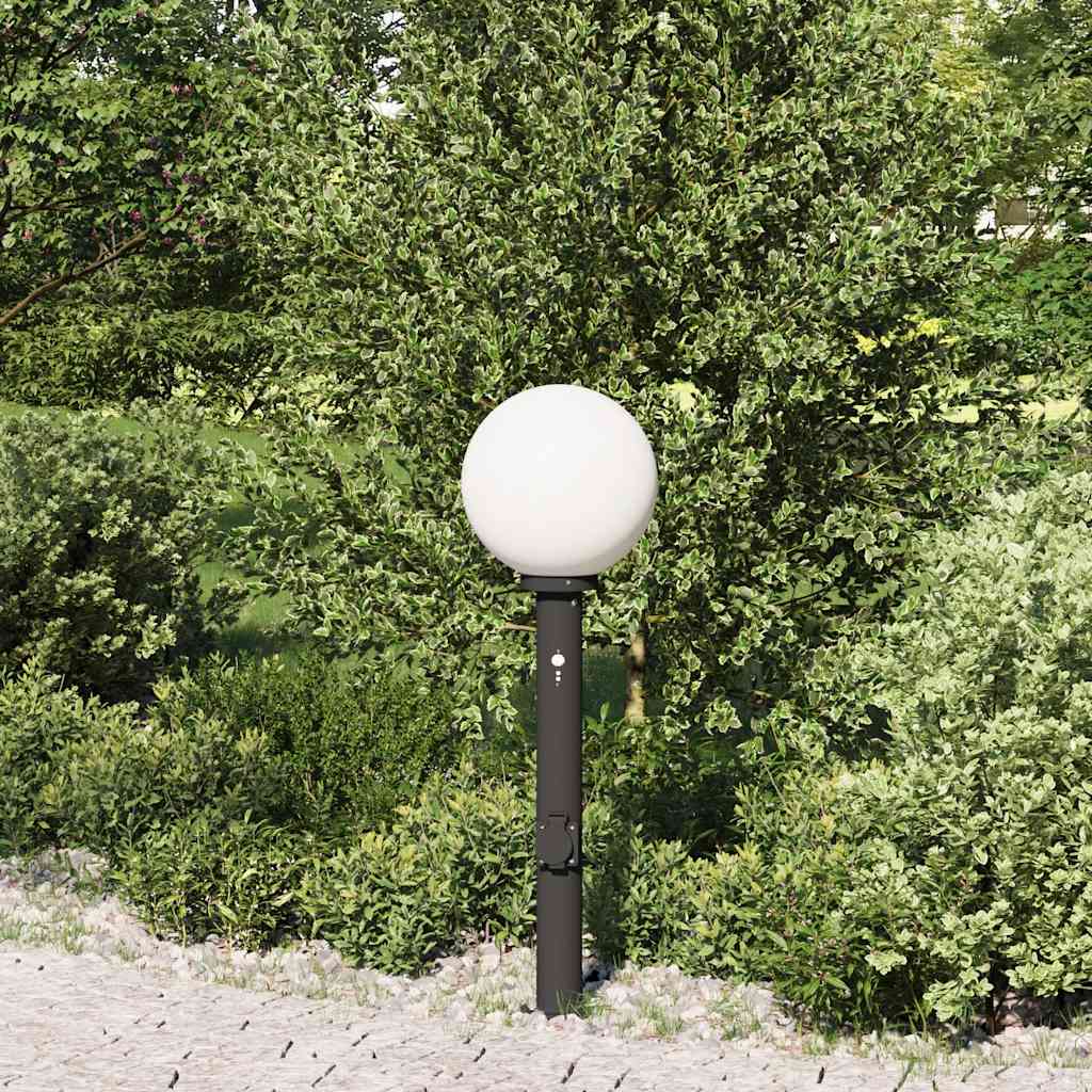 Vidaxx Pollerleuchte mit Sensor und Steckdose 80 cm schwarz IP44