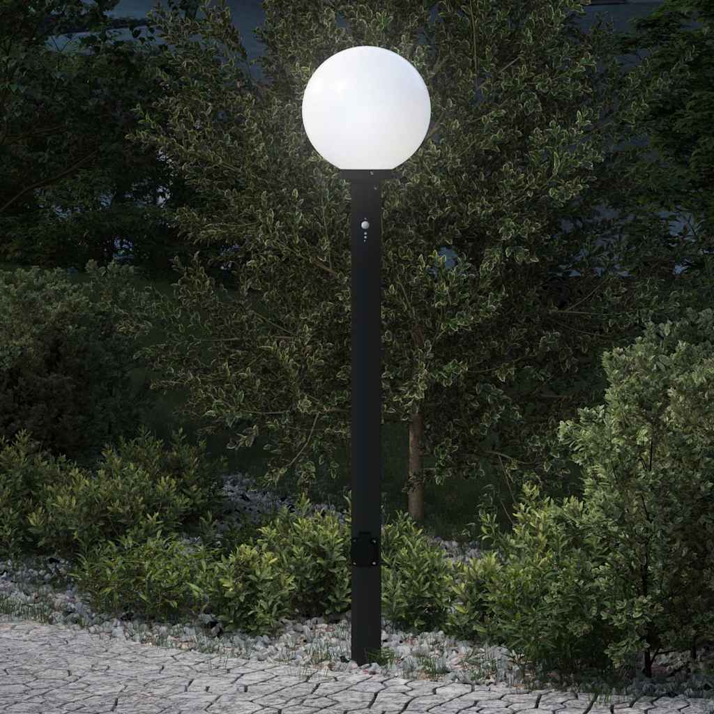 Vidaxx Pollerleuchte mit Sensor und Steckdose 120 cm schwarz IP44