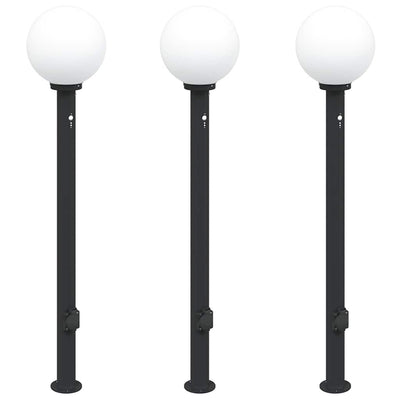 Vidaxx Pollerbeleuchtung mit Sensor und Steckdose 3 Stück 120 cm schwarz IP44