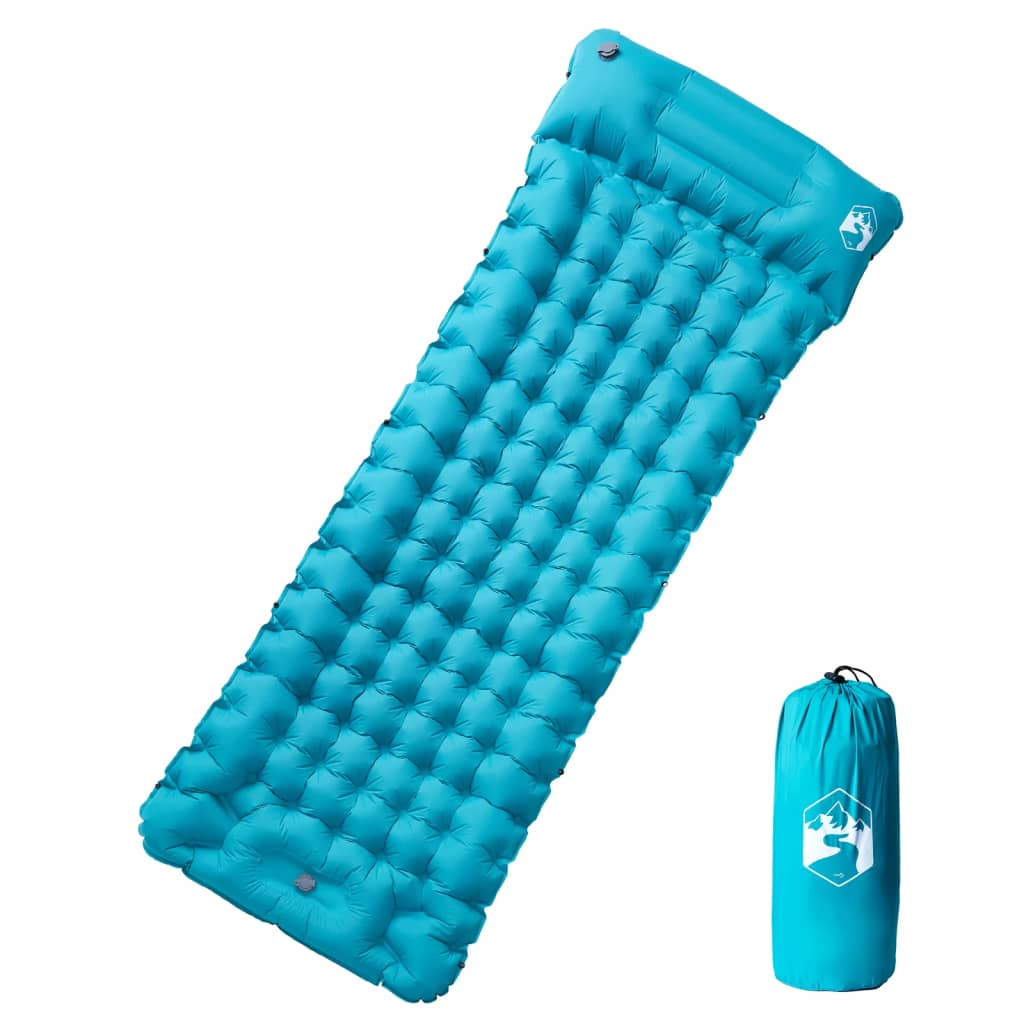 Vidaxl Camping Matratze mit Kissen selbstblockieren Single Blau