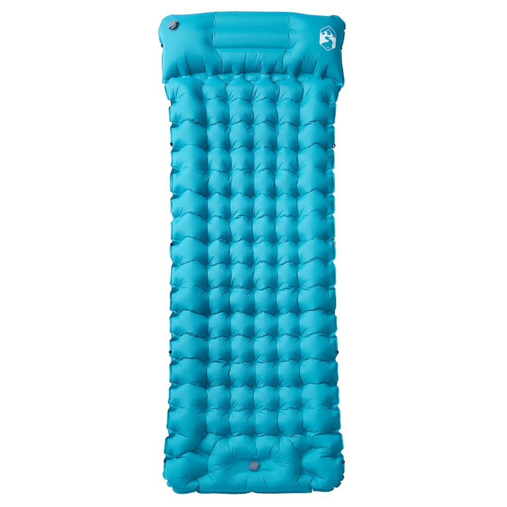 Vidaxl Camping Matratze mit Kissen selbstblockieren Single Blau