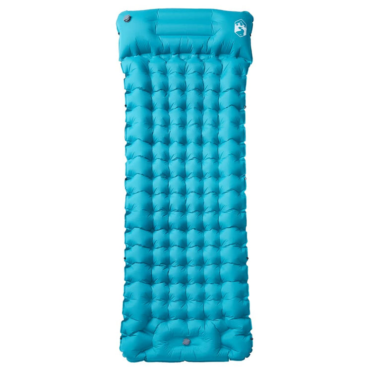 Vidaxl Camping Matratze mit Kissen selbstblockieren Single Blau