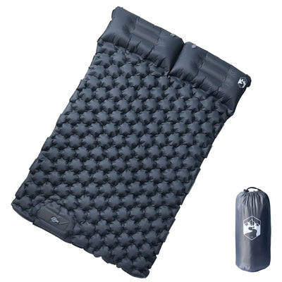 Vidaxl Campingmatratze mit Kissen selbstaufblasend 2-Personen grau