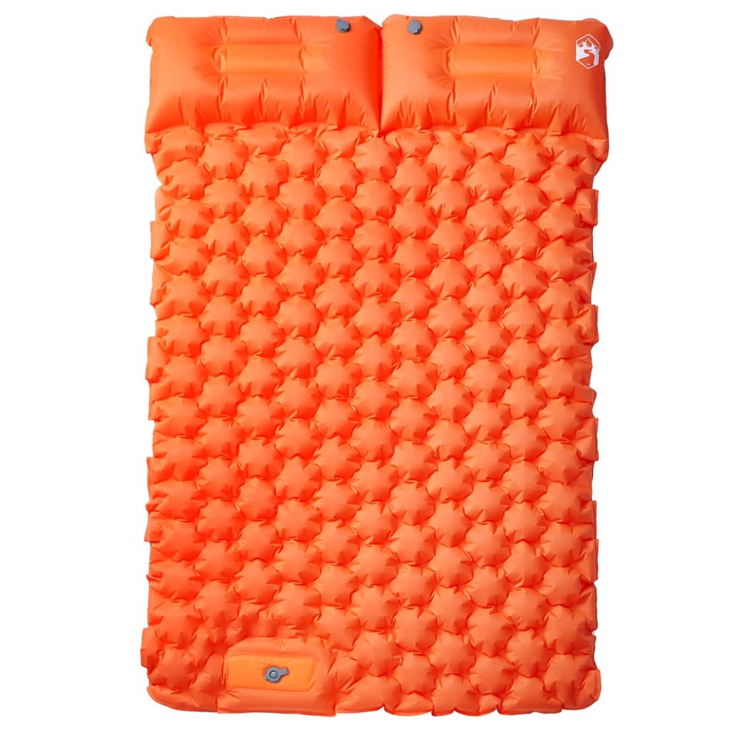 Vidaxl Campingmatratze mit Kissen selbstaufblasend 2-Personen Orange