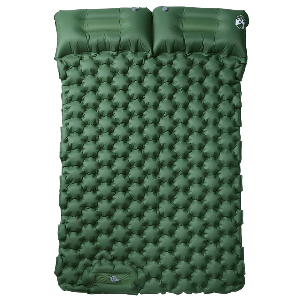 VidaXL Campingmatratze mit Kissen selbstaufblasend 2-Personen grün