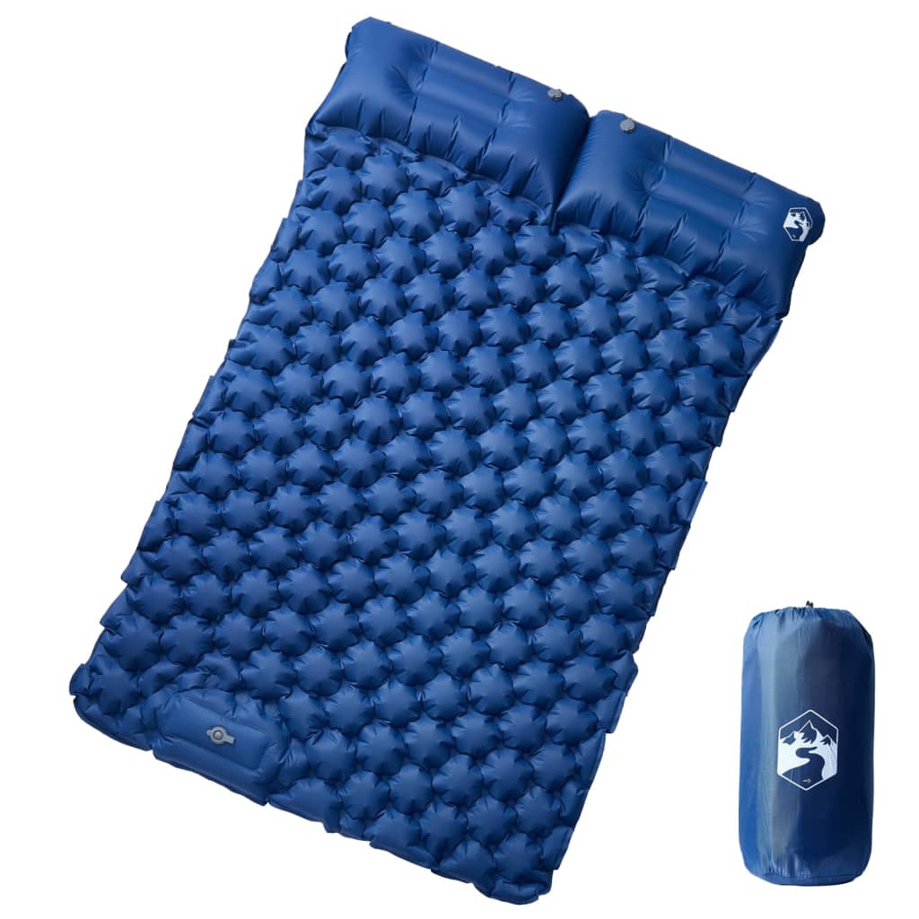 Vidaxl Campingmatratze mit Kissen selbstaufblasend 2-Personen Marineblau