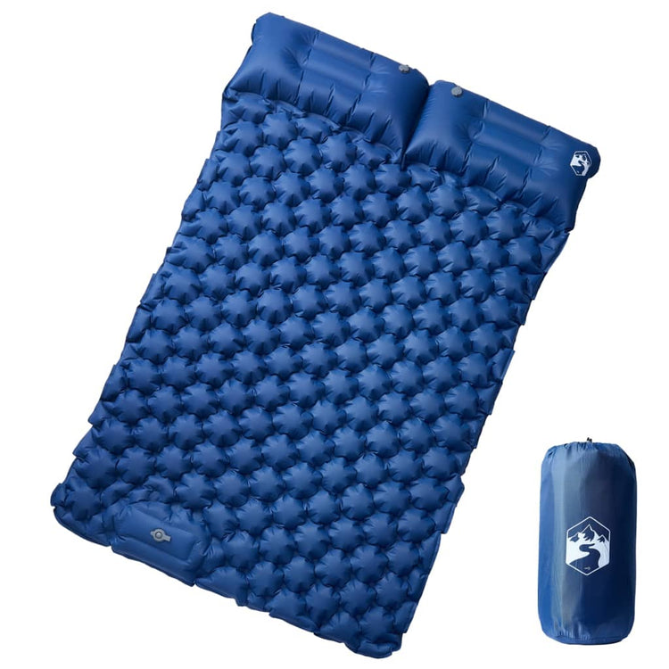 Vidaxl Campingmatratze mit Kissen selbstaufblasend 2-Personen Marineblau