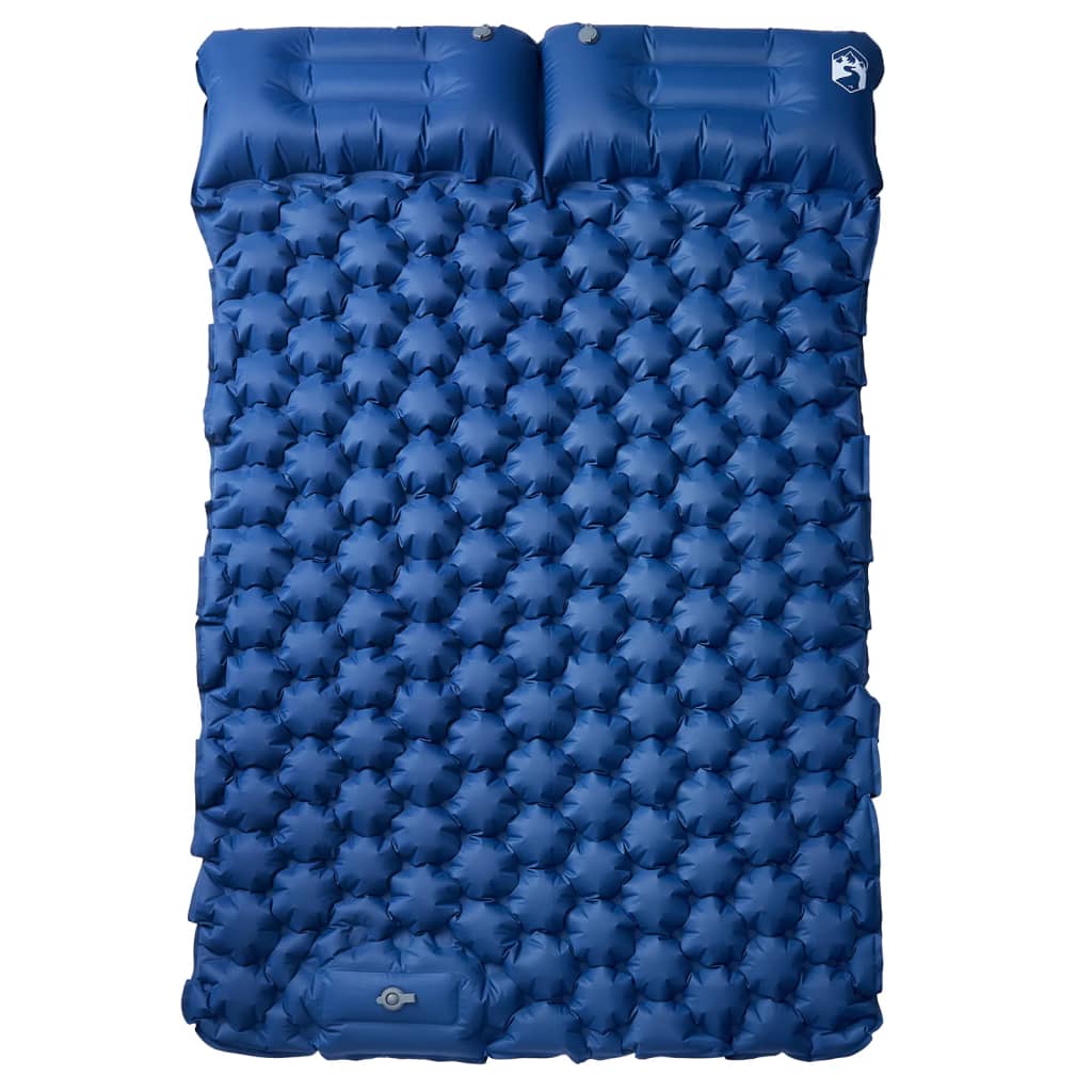 Vidaxl Campingmatratze mit Kissen selbstaufblasend 2-Personen Marineblau