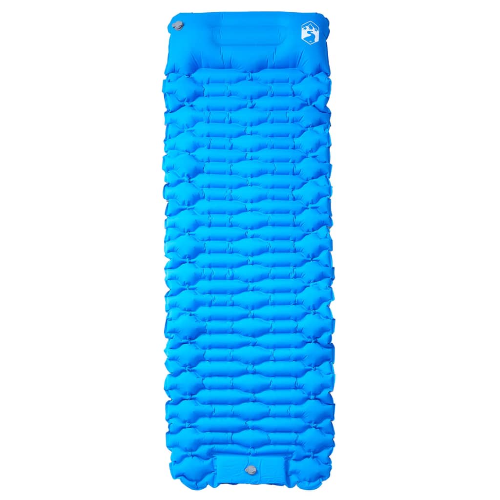 Vidaxl Camping Matratze mit Kissen selbstblockieren Single Blau