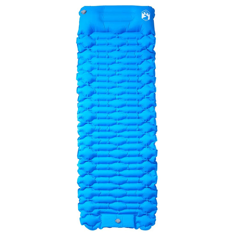 Vidaxl Camping Matratze mit Kissen selbstblockieren Single Blau